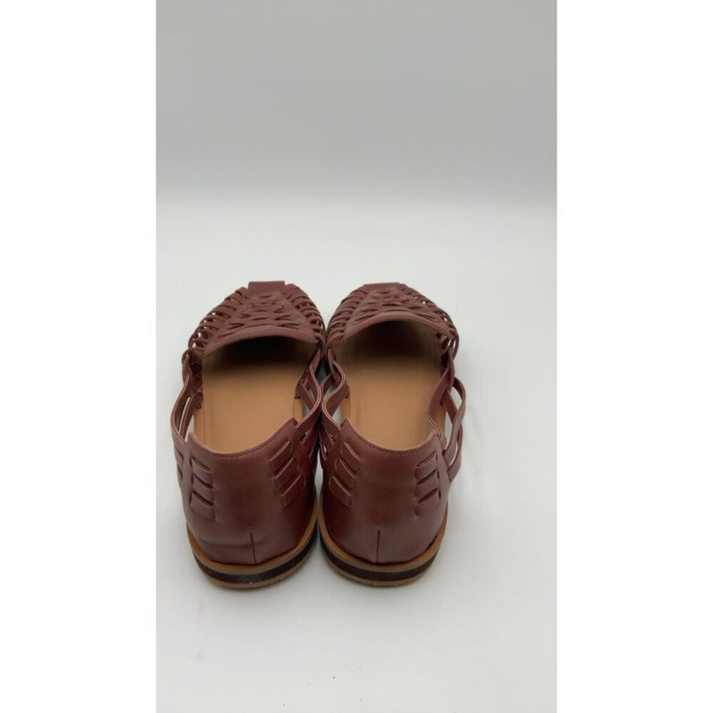 Quince Womens 100% Leather Huarache Flat Brandy Shoes 10.5 - Picture 2 of 2